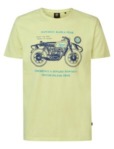 Petrol Industries T-Shirt 'Lagoonize' azur / bleu foncé / citron vert
