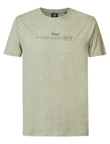 Petrol Industries T-Shirt beige foncé / vert chiné / noir