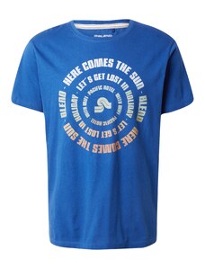 BLEND T-Shirt bleu / noisette / blanc cassé