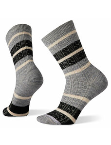 Femmes chaussettes Smartwool Woman Everyday Striped Cable Crew Socks Léger gray
