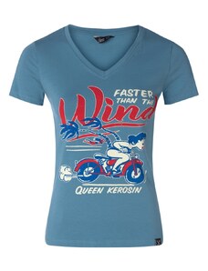 Queen Kerosin T-shirt coupe-vent en bleu ciel