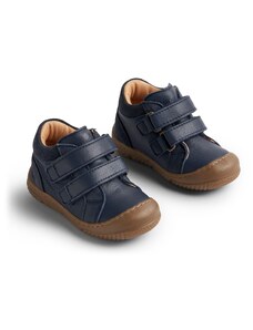 Wheat Garçon Unisex Kinder Bottes Ivalo avec Double Fermeture Velcro-Unisexe-Cuir véritable Chaussure de première randonnée, Bleu Marine (1432), 24 EU