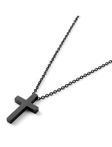 Trendhim Collier à pendentif en croix noire classique