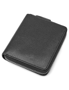 Lucleon Mini portefeuille en cuir noir anti-RFID Sky
