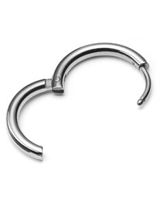 Lucleon Boucle d'oreille anneau en acier argenté