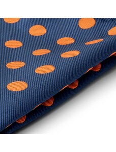 Tailor Toki Pochette de costume en soie bleue à pois orange