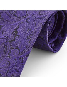 Tailor Toki Cravate à motif cachemire mauve foncé - large