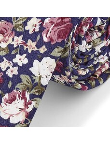 Bohemian Revolt Cravate bleu foncé à motif imprimé floral
