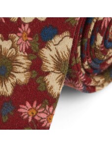 Tailor Toki Cravate Bourgogne à motif floral