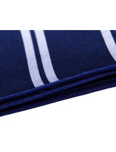 Trendhim Pochette de costume en soie bleu marine à rayures argentées