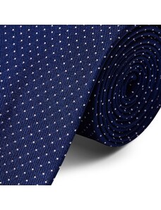 Trendhim Cravate en soie bleu marine à pois blancs