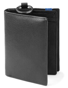 Lucleon Portefeuille en cuir noir anti-RFID avec porte-clés Lonnie