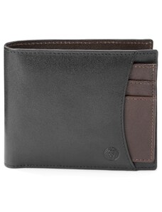 Lucleon Portefeuille avec porte-cartes en cuir noir et brun foncé anti-RFID Lincoln