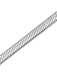 Seizmont Argentia | 925s | Bracelet de chaîne à chevrons en argent sterling plaqué rhodium de 6 mm
