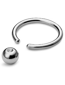 Lucleon Piercing anneau avec perle captive en titane argenté 10 mm