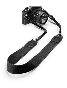 Trendhim Sangle pour appareil photo | Coton vintage noir & Cuir