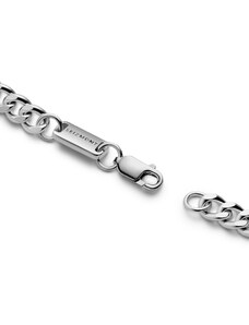 Seizmont Argentia | 925s | Bracelet à chaîne en argent sterling plaqué rhodium de 6 mm