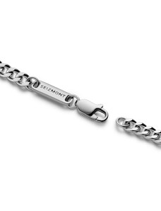 Seizmont Argentia | 925s | Bracelet à chaîne en argent sterling plaqué rhodium de 4 mm