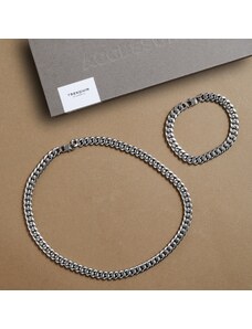 Trendhim Medium - Coffret cadeau avec bracelet et chaîne 8 mm en acier chirurgical