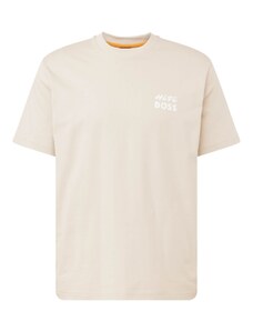BOSS Orange T-Shirt 'Records' beige / bleu clair / noir / blanc