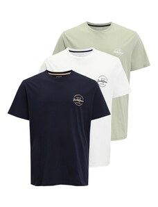 Jack & Jones Plus T-Shirt 'FOREST' bleu marine / olive / blanc
