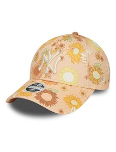New Era New York Yankees Womens Floral All Over Print Peach 9FORTY Adjustable Cap 60435003