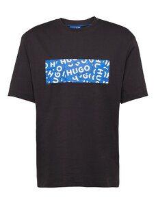 HUGO Blue T-Shirt 'Nalayo' azur / noir / blanc