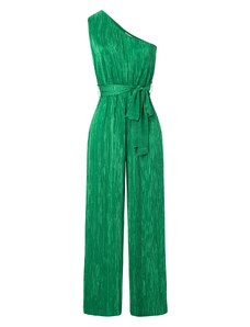 Vintage Chic for Topvintage Combinaison plissée à encolure asymétrique Casey en vert émeraude