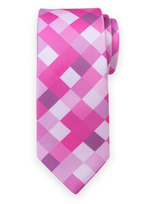 Willsoor Cravate pour homme avec un motif de pixels dans les tons rose et violet 16800