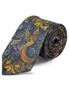 Trendhim Set de cravate en soie de style bohème et pince à cravate argentée
