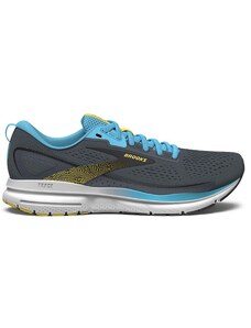 BROOKS Homme Trace 3 Sneaker, Forged Iron Blue Yellow, 45.5 EU