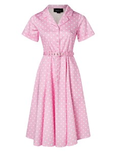 Collectif Clothing Robe corolle à pois Caterina en rose