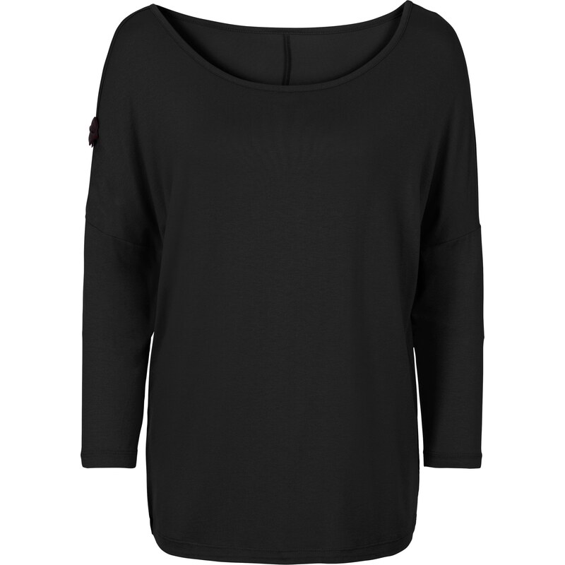 BODYFLIRT Bonprix - T-shirt avec manches chauve-souris noir pour femme