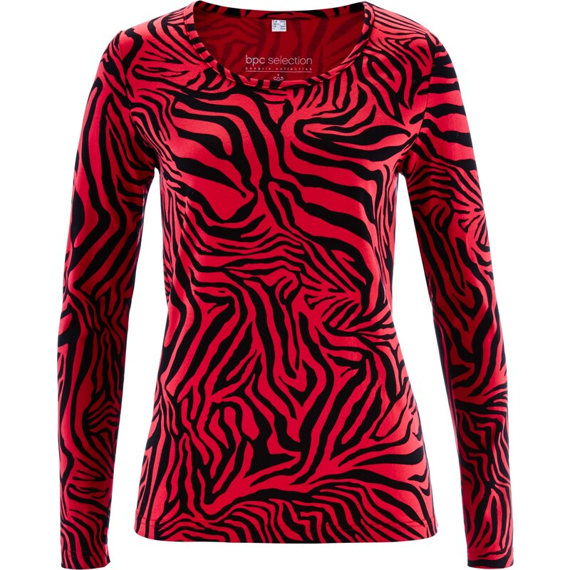 bpc selection T-shirt manches longues imprimé rouge femme - bonprix
