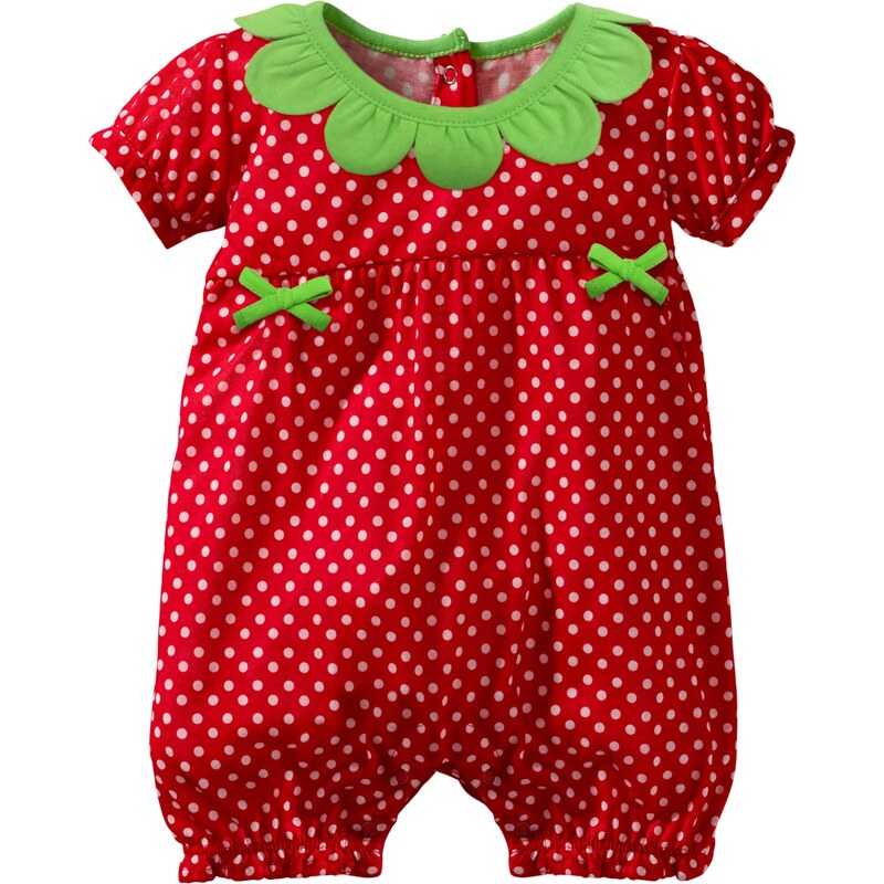 bpc bonprix collection Grenouillère bébé manches courtes en coton bio rouge enfant - bonprix