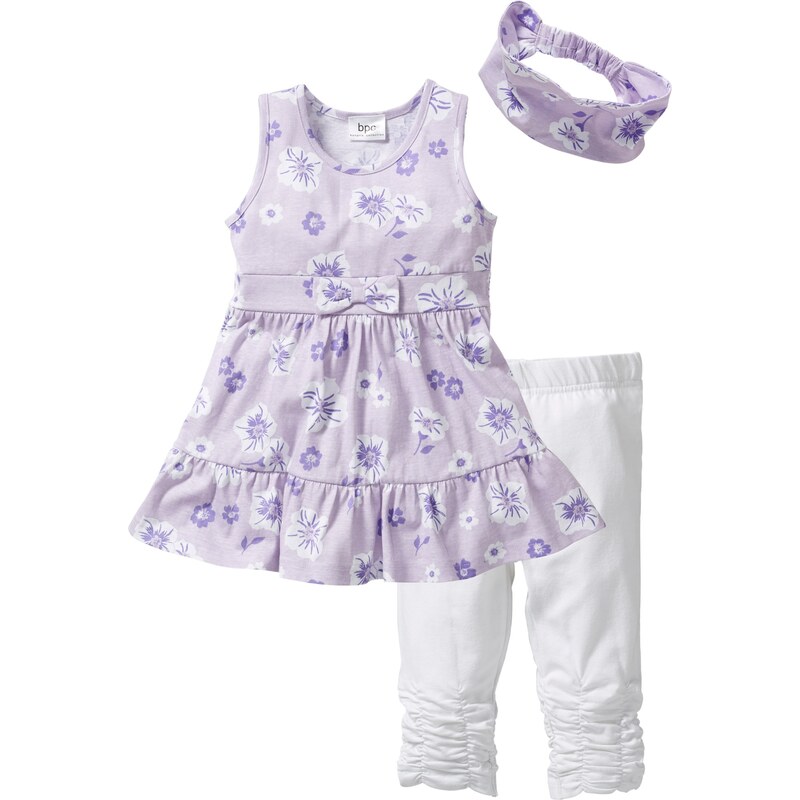 bpc bonprix collection Robe + bandeau + legging 3/4 (Ens. 3 pces.) violet enfant - bonprix
