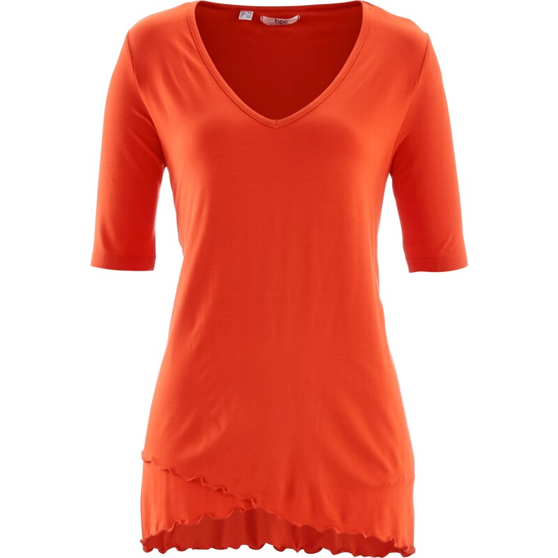 bpc bonprix collection Bonprix - T-shirt double épaisseur mi-manches orange pour femme