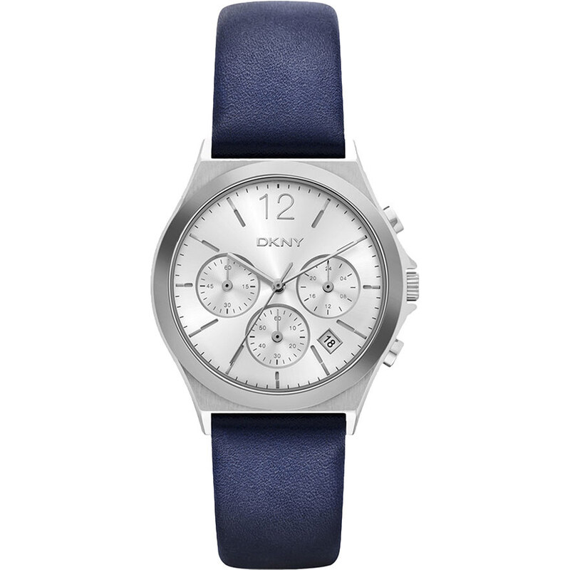 Dkny Montres, Parsons Leather and Stainless-Steel Chrono Watch Navy en bleu