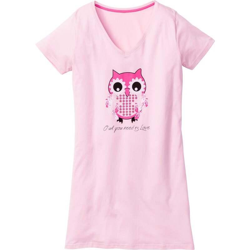 bpc bonprix collection Bonprix - Chemise de nuit motif animal rose manches courtes pour femme