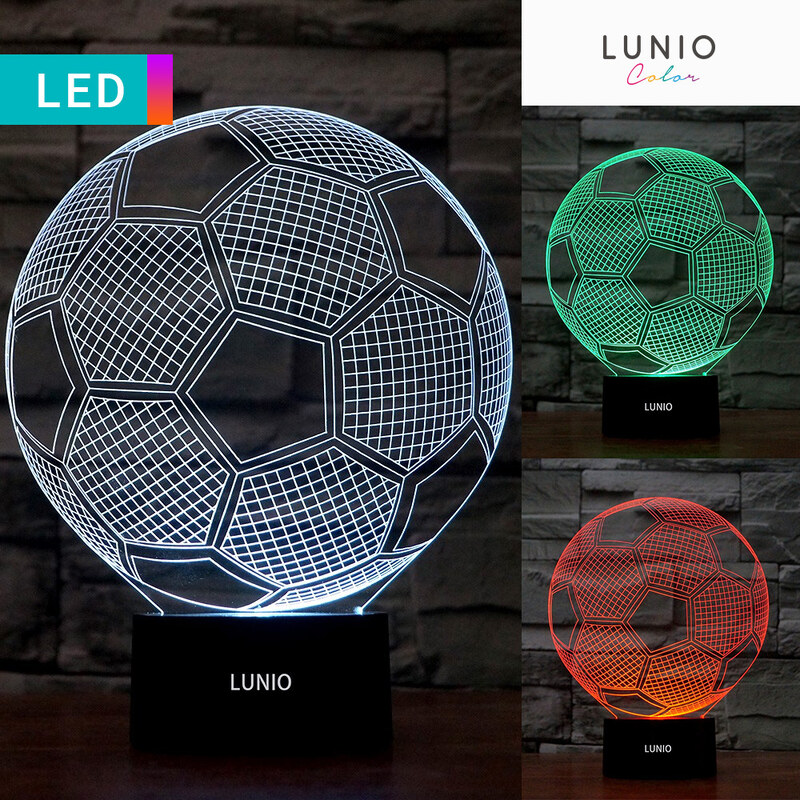 Lunio Color Lampe LED illusion 3D forme ballon de foot