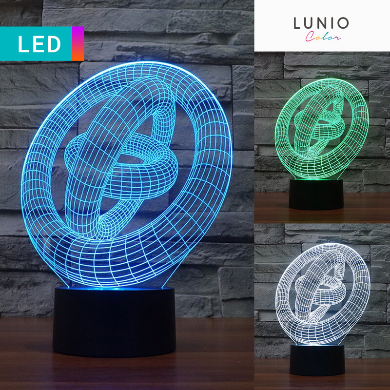 Lunio Color Lampe LED illusion 3D forme anneaux