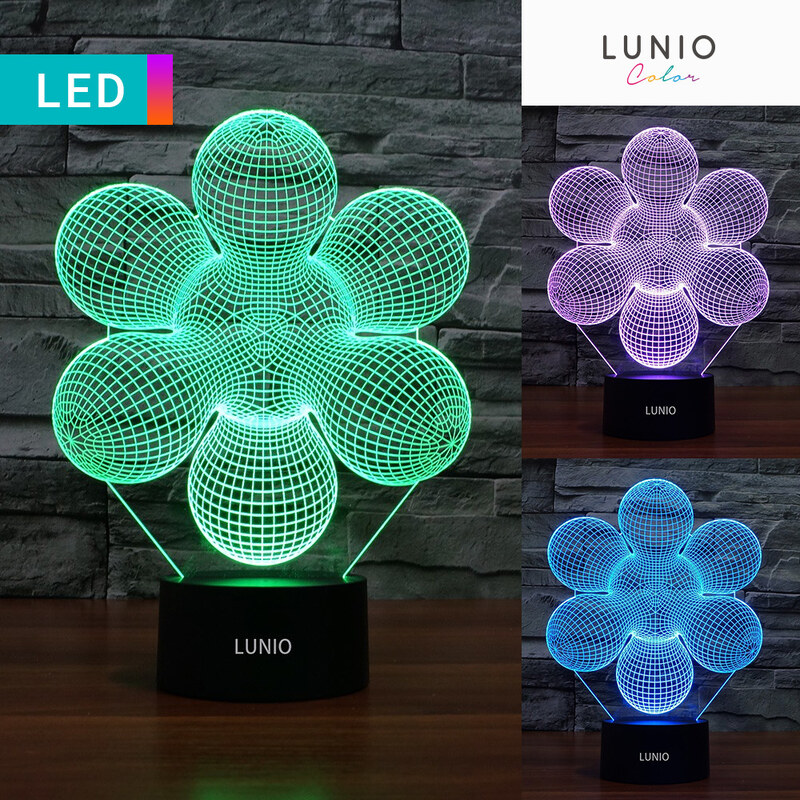Lunio Color Lampe LED illusion 3D forme abstraite
