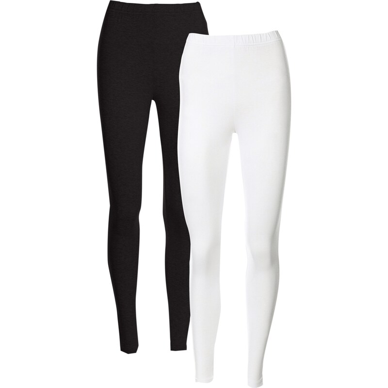 bpc bonprix collection Bonprix - Lot de 2 leggings extensibles blanc pour femme