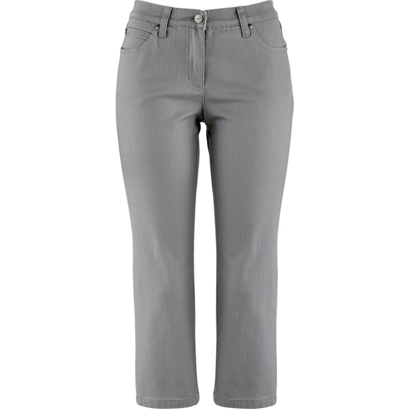 bpc bonprix collection Pantalon extensible 3/4 en twill structuré gris femme - bonprix
