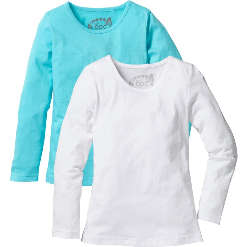 bpc bonprix collection Bonprix - Lot de 2 t-shirts manches longues bleu pour enfant