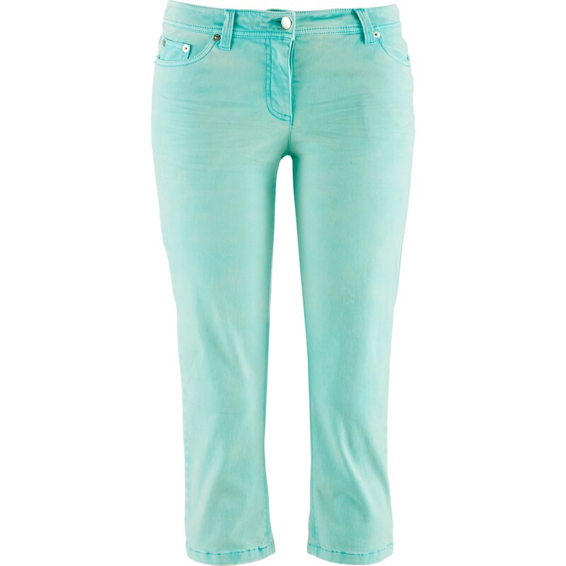 bpc bonprix collection Bonprix - Pantalon extensible 3/4 avec lycra bleu pour femme