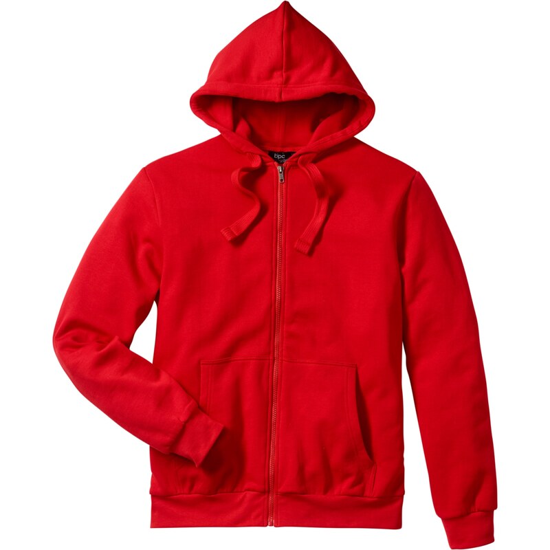 bpc bonprix collection Bonprix - Gilet sweat-shirt à capuche Regular Fit rouge manches longues pour homme