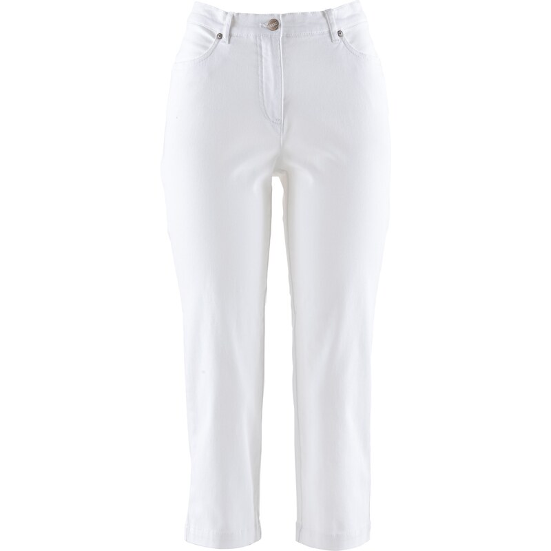 bpc bonprix collection Bonprix - Pantalon extensible galbant 3/4 blanc pour femme