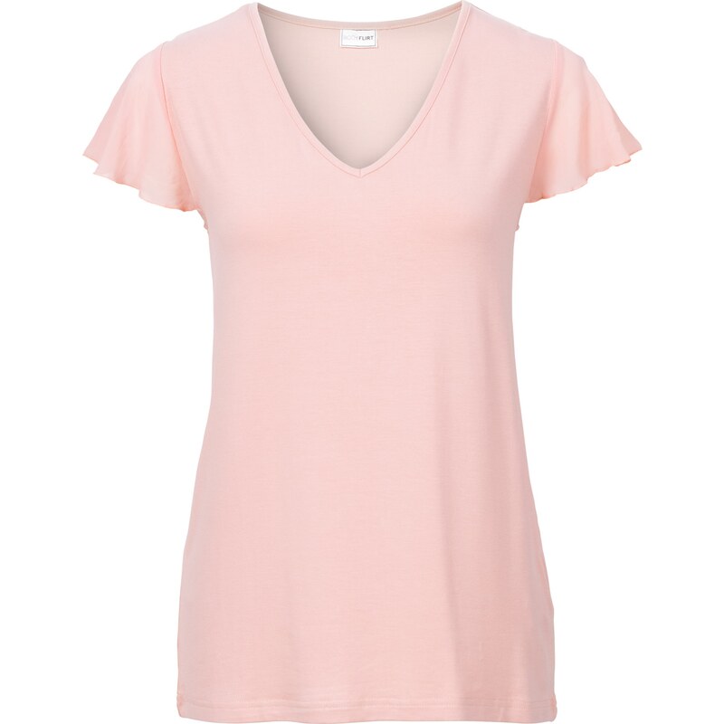 BODYFLIRT Bonprix - T-shirt à manches papillon rose pour femme