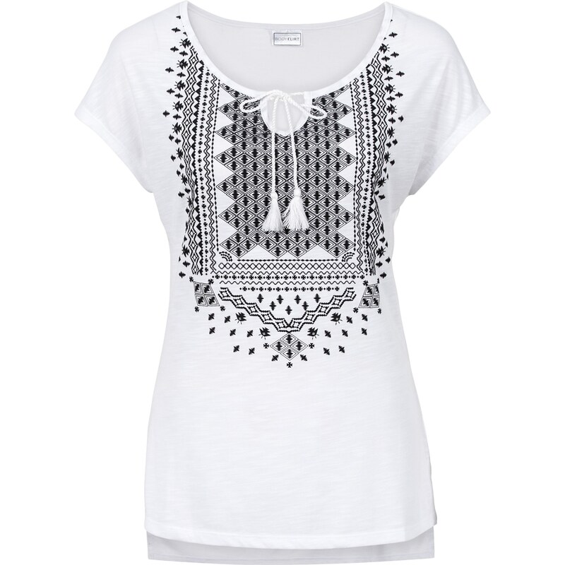 BODYFLIRT Bonprix - MUST-HAVE : T-shirt à imprimé blanc manches courtes pour femme